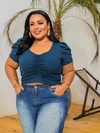 CROPPED PRINCESA PLUS SIZE AZUL PETRÓLEO