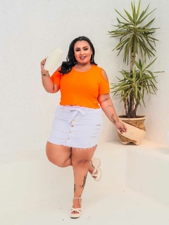 CROPPED RECORT PLUS LARANJA NEON - loja online