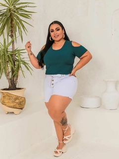 CROPPED RECORT PLUS JADE - loja online