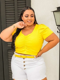 CROPPED PRINCESA PLUS SIZE AMARELO - comprar online
