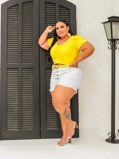 CROPPED PRINCESA PLUS SIZE AMARELO - GGS Modas