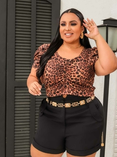 CROPPED PRINCESA PLUS SIZE ONÇA - comprar online
