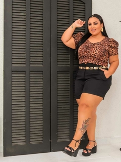 CROPPED PRINCESA PLUS SIZE ONÇA - GGS Modas