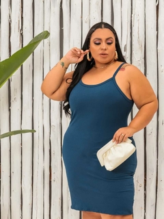 Vestido Alcinha Plus Petróleo Azul - comprar online