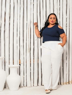 CROPPED RECORT PLUS MARINHO - loja online
