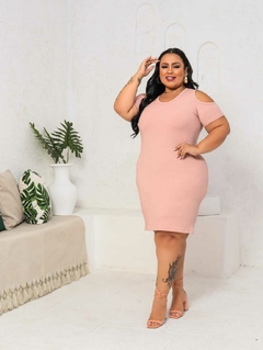 Vestido Plus Recort Rose - GGS Modas
