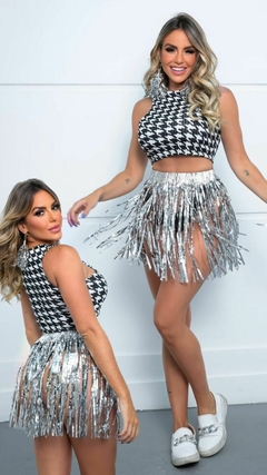 Cropped SARAH Pied de Poule