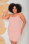 Vestido Alcinha Plus Rose
