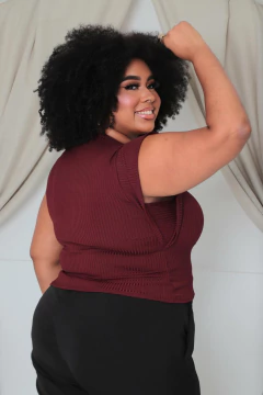 CROPPED MARSALA PLUS SIZE MUSCLE TEE na internet