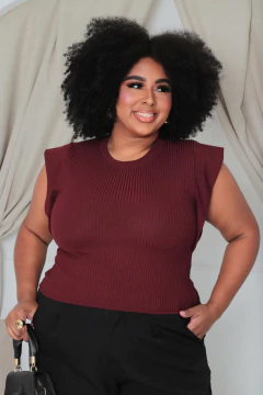 CROPPED MARSALA PLUS SIZE MUSCLE TEE - comprar online