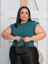 CROPPED VERDE JADE PLUS SIZE MUSCLE TEE