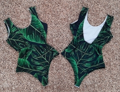 Body maiô ELASTICO Folha Verde 2 tons - GGS Modas