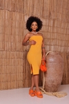 Vestido Stella Damasco Canelado - comprar online