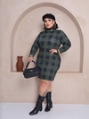 Vestido XADREZ Militar Plus Size Gola Manga Longa - comprar online