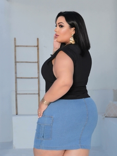 CROPPED PRETO PLUS SIZE MUSCLE TEE na internet