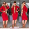 Vestido VERMELHO manga longa ombro a ombro - comprar online