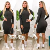 Vestido CHUMBO manga longa gola alta