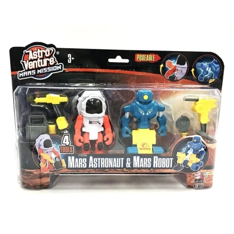 MUÑECOS ASTRO VENTURE ASTRONAUTA Y ROBOT MARS MISSION - WABRO (63151)
