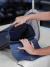 Imagem do Malitte GG 14" - Marinho com Prata | Bolsa Grande para Notebook em Couro Legítimo - 14 Polegadas