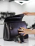 Imagem do Malitte G 13" - Preta com Prata | Bolsa Grande para Notebook em Couro Legítimo - 13 Polegadas