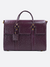 Bolsa de couro colorida roxa berinjela para notebook. Pasta executiva chique elegante para trabalho. Bolsa estruturada.