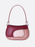 Bolsa baguete sess bordô, vinho, vermelho escuro, couro legítimo, couro, modelo moderno e elegante.