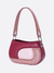 Bolsa baguete sess bordô, vinho, vermelho escuro, couro legítimo, couro, modelo moderno e elegante.