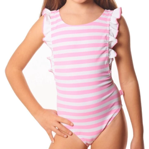 TRAJE DE BAÑO RAYADO ROSA - comprar online