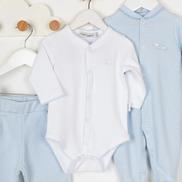 BODY M/LARGA BASIC BLANCO PICOT CELESTE