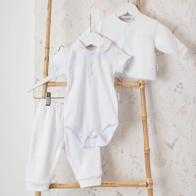 Body corto volado voile ramillete rosa Petit Enfant — imagen 3