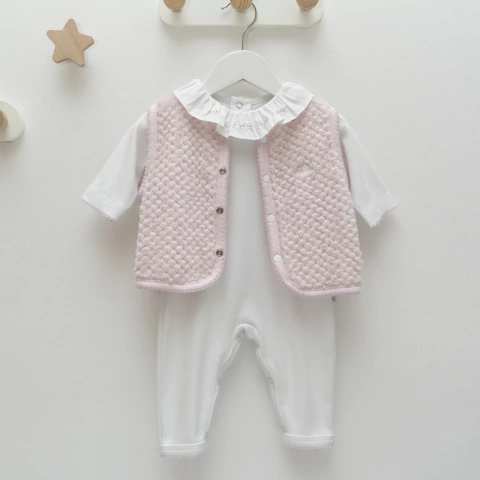 CHALECO PLUSH ROMBO ROSA - comprar online