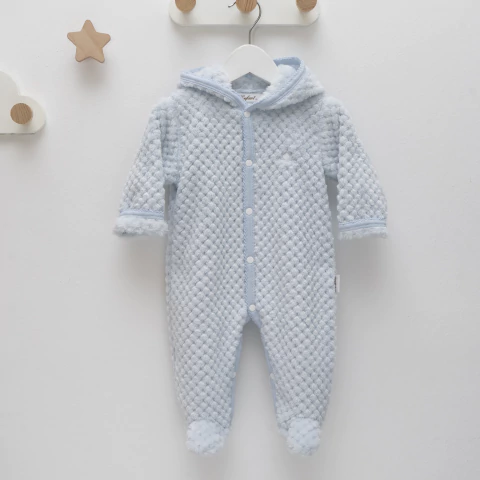 ENTERITO C/CAPUCHA PLUSH ROMBO CELESTE - comprar online