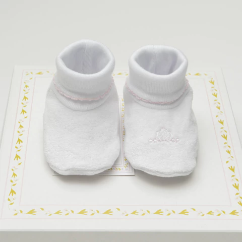 ESCARPINES PLUSH BLANCO PICOT ROSA - comprar online