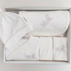 MANTA CONEJO CARRITO LUNARES ROSA - Petit Enfant Ropa de bebes