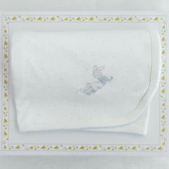 MANTA CONEJO CARRITO LUNARES CELESTE - comprar online