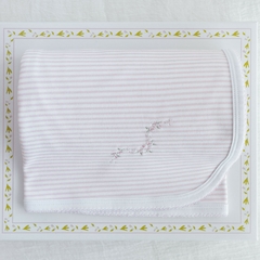 MANTA RAMILLETE RAYADA ROSA - comprar online
