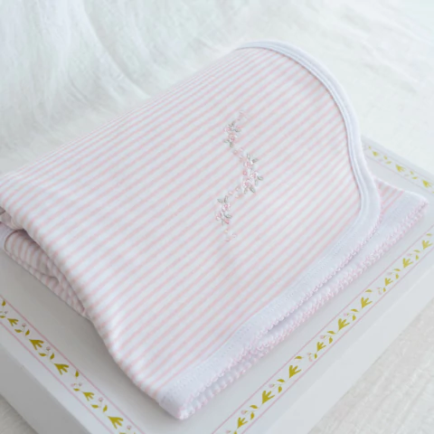 MANTA RAMILLETE RAYADA ROSA