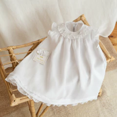 VESTIDO CUELLO SMOCK LINO