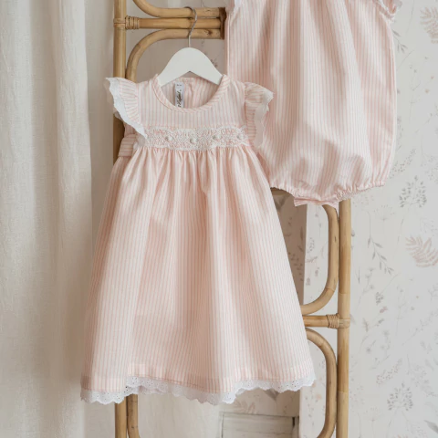 VESTIDO SMOCK LINO CARMELA ROSA