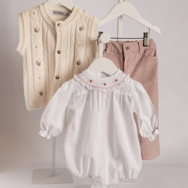 Body blusa larga plumeti cuello smock rosa