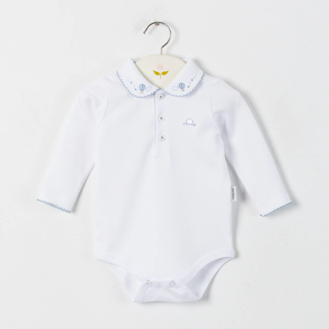 BODY M/LARGA CUELLO BB GLOBO CELESTE