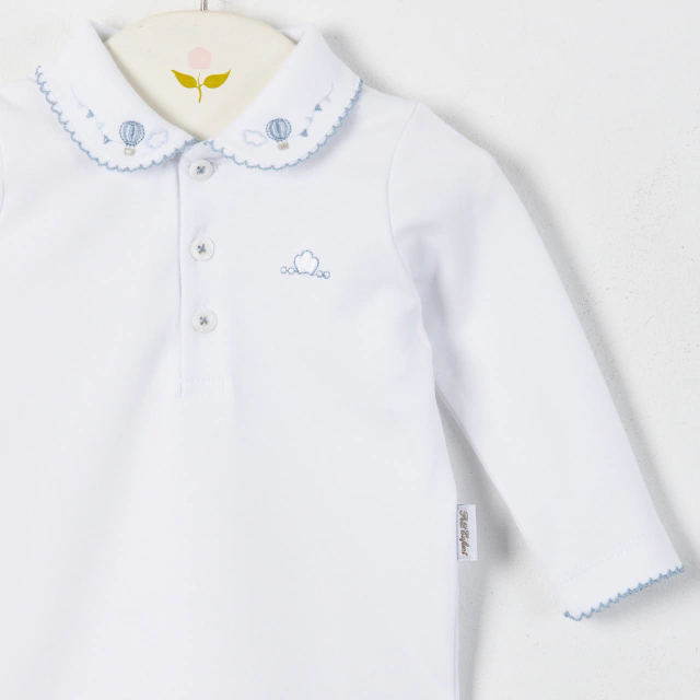 BODY M/LARGA CUELLO BB GLOBO CELESTE — imagen 2