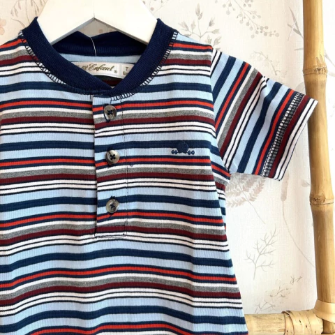 BODY M/CORTA CUELLO MAO RAYADO ANTONIO - comprar online