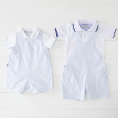 JARDINERO TRABITA P/CORTA CLOQUE CELESTE - Petit Enfant Ropa de bebes
