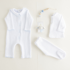 ENTERITO P/LARGA ROMBOS TEJIDO BLANCO - comprar online