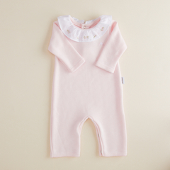 ENTERITO P/LARGA CUELLO VOLADO TEJIDO ROSA - comprar online