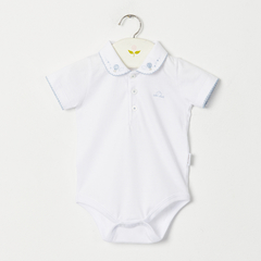 BODY M/CORTA CUELLO BB GLOBO CELESTE