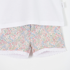 REMERA M/CORTA BIANCA ROSA - Petit Enfant Ropa de bebes