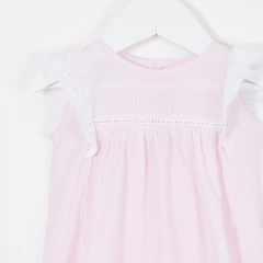 BOMBACHUDO BRODERIE POPLIN RAYADO ROSA - comprar online