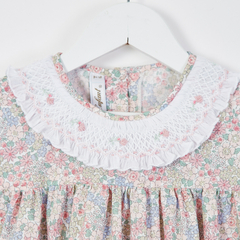 VESTIDO CUELLO SMOCK LIBERTY ROSA BB en internet